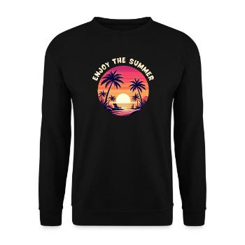 Genießen Sie den Sommer - Unisex Pullover - Schwarz - Vorne - Alina (178cm) & Michal (187cm)