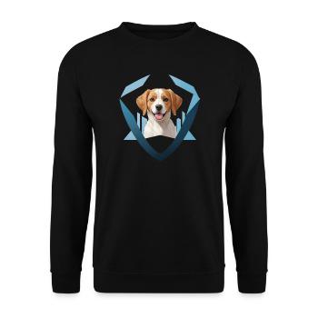 Chiot souriant encadré géométriquement - Sweat-shirt Unisexe - noir - Devant - Alina (178cm) & Michal (187cm)