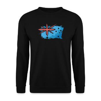 Australien Flagge Illustration Kunst Zeichen Logo - Unisex Pullover - Schwarz - Vorne - Alina (178cm) & Michal (187cm)