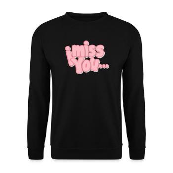 Ich vermisse dich Exklusive Designs - Unisex Pullover - Schwarz - Vorne - Alina (178cm) & Michal (187cm)