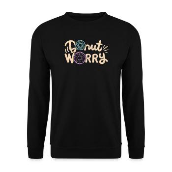 Donut inspirierender Donut - Unisex Pullover - Schwarz - Vorne - Alina (178cm) & Michal (187cm)