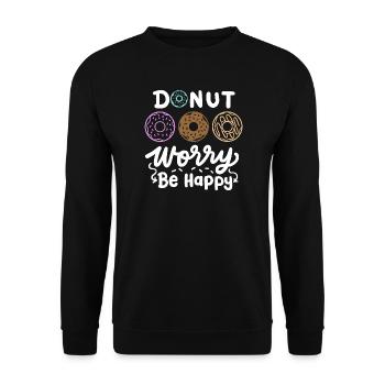 Donut inspirierender Donut - Unisex Pullover - Schwarz - Vorne - Alina (178cm) & Michal (187cm)