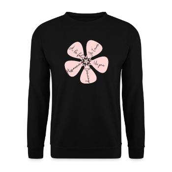 ALLES GUTE ZUM GEBURTSTAG. ALLES GUTE ZUM GEBURTSTAG. JAHRESTAG. - Unisex Pullover - Schwarz - Vorne - Alina (178cm) & Michal (187cm)