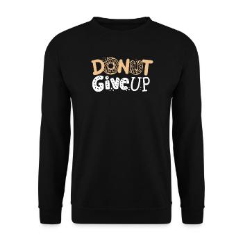 Donut Motivations-Donut - Unisex Pullover - Schwarz - Vorne - Alina (178cm) & Michal (187cm)