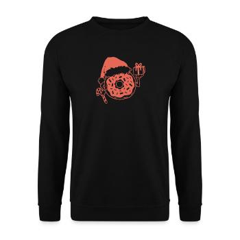 Weihnachtsdonut Weihnachten - Unisex Pullover - Schwarz - Vorne - Alina (178cm) & Michal (187cm)