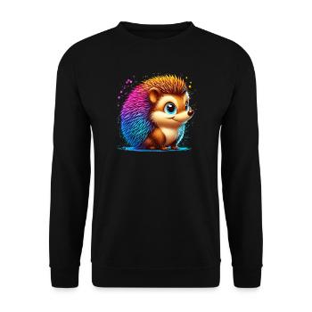 Hedgehog - Unisex Sweatshirt - black - Front - Alina (178cm) & Michal (187cm)