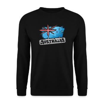 Australia Illustration Flag Comic Icon Logo - Unisex Sweatshirt - black - Front - Alina (178cm) & Michal (187cm)
