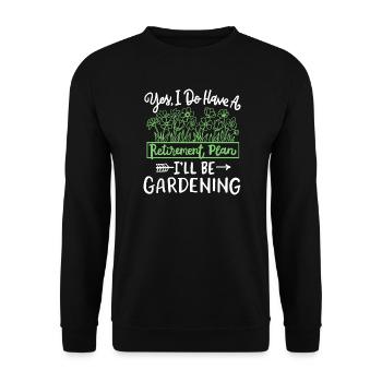 Gartenarbeit Gärtner - Unisex Pullover - Schwarz - Vorne - Alina (178cm) & Michal (187cm)