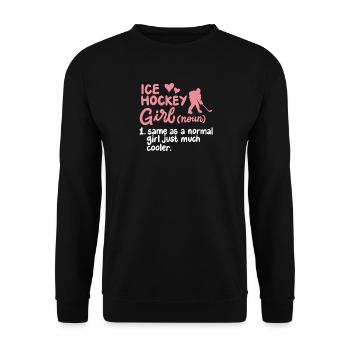 Eishockey Mädchen Hockey Spieler - Unisex Pullover - Schwarz - Vorne - Alina (178cm) & Michal (187cm)