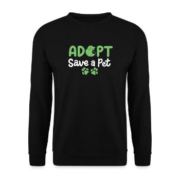 Hund adoptieren Rettung - Unisex Pullover - Schwarz - Vorne - Alina (178cm) & Michal (187cm)