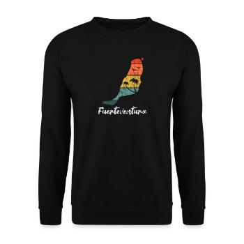 Fuerteventura plan carte Îles Canaries rétro vintage - Sweat-shirt Unisexe - noir - Devant - Alina (178cm) & Michal (187cm)