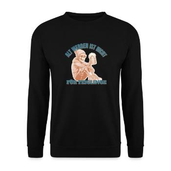 Alt werden ist nichts für Feiglinge - Unisex Pullover - Schwarz - Vorne - Alina (178cm) & Michal (187cm)