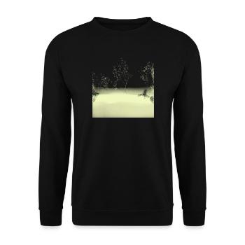 Mystical morning mist in the forest - Unisex Sweatshirt - black - Front - Alina (178cm) & Michal (187cm)