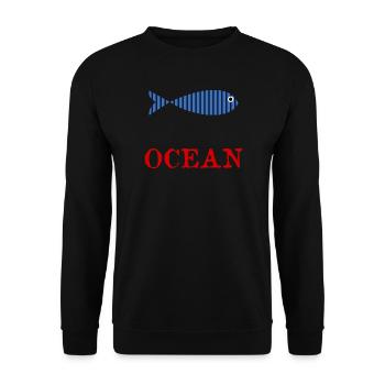 POISSON. POISSON D'AVRIL. VACANCES. ETE. HUMOUR - Sweat-shirt Unisexe - noir - Devant - Alina (178cm) & Michal (187cm)