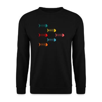 POISSON. POISSON D'AVRIL. VACANCES. ETE. HUMOUR. - Sweat-shirt Unisexe - noir - Devant - Alina (178cm) & Michal (187cm)