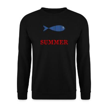 POISSON. POISSON D'AVRIL. VACANCES. ETE. HUMOUR - Sweat-shirt Unisexe - noir - Devant - Alina (178cm) & Michal (187cm)