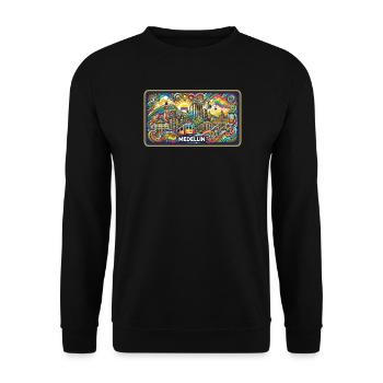 Medellin Kolumbien Stadt Design - Unisex Pullover - Schwarz - Vorne - Alina (178cm) & Michal (187cm)