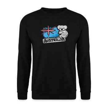Australia Koala Comic Bear Nature Animal Logo Cartoon - Unisex Sweatshirt - black - Front - Alina (178cm) & Michal (187cm)