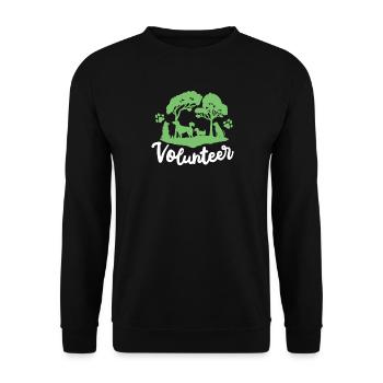 Freiwilliger Helfer bei der Hunderettung - Unisex Pullover - Schwarz - Vorne - Alina (178cm) & Michal (187cm)
