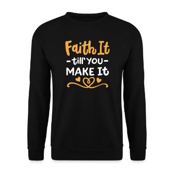 Christlicher Glaube Inspirierend - Unisex Pullover - Schwarz - Vorne - Alina (178cm) & Michal (187cm)