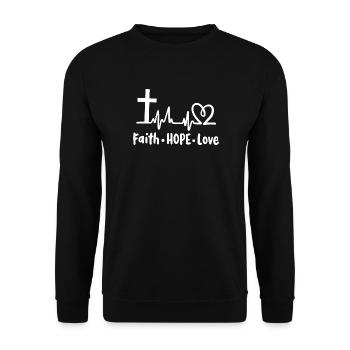 Christlich Glaube Religiös - Unisex Pullover - Schwarz - Vorne - Alina (178cm) & Michal (187cm)