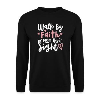 Christlicher Glaube Bibelvers - Unisex Pullover - Schwarz - Vorne - Alina (178cm) & Michal (187cm)
