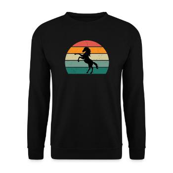 Retro Horse Silhouette Design - Unisex Sweatshirt - black - Front - Alina (178cm) & Michal (187cm)