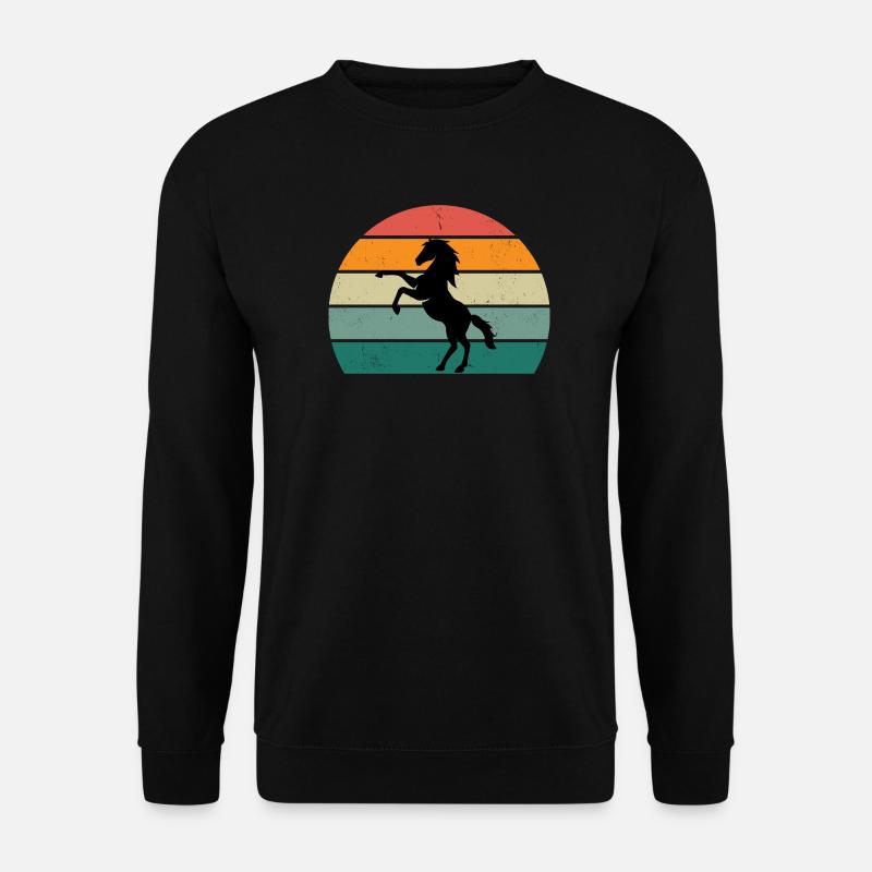 Retro-Pferde-Silhouette-Design - Unisex Pullover - Schwarz