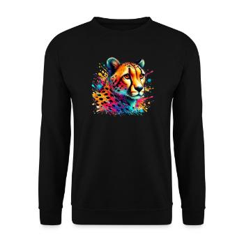 Cheetah - Unisex Sweatshirt - black - Front - Alina (178cm) & Michal (187cm)