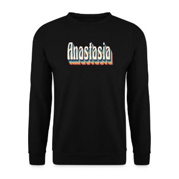 vintage rétro Anastasia t-shirt t-shirt - Sweat-shirt Unisexe - noir - Devant - Alina (178cm) & Michal (187cm)