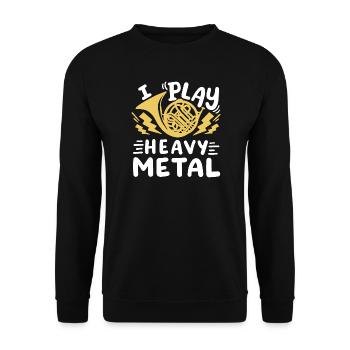Waldhornspieler Musiker - Unisex Pullover - Schwarz - Vorne - Alina (178cm) & Michal (187cm)