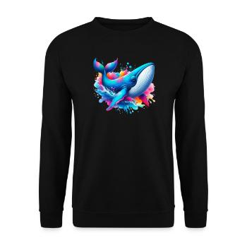 Baleine - Sweat-shirt Unisexe - noir - Devant - Alina (178cm) & Michal (187cm)