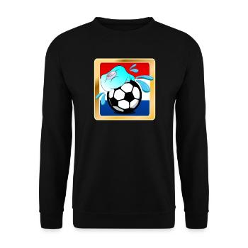 Flagge der Niederlande, Fußball - Unisex Pullover - Schwarz - Vorne - Alina (178cm) & Michal (187cm)