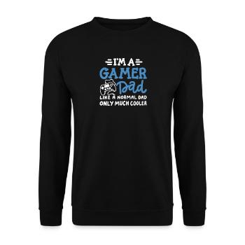 Gamer Papa Gaming Vatertag - Unisex Pullover - Schwarz - Vorne - Alina (178cm) & Michal (187cm)