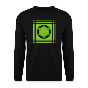 Geometric play of colours in green - Unisex Sweatshirt - black - Front - Alina (178cm) & Michal (187cm)