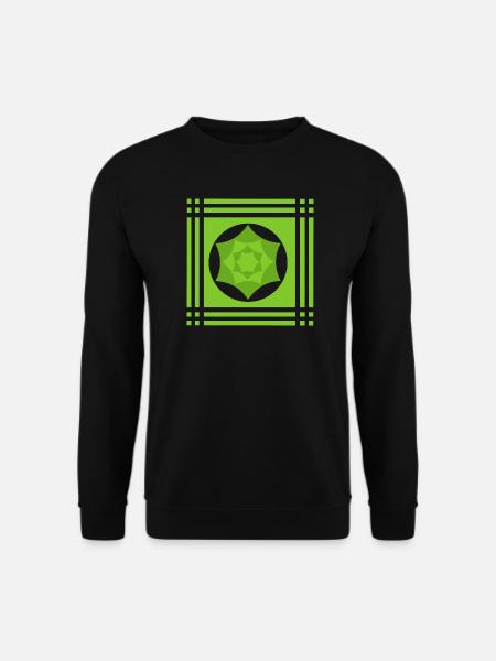 Geometric play of colours in green - Unisex Sweatshirt - black
