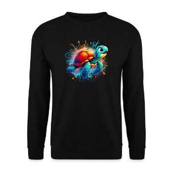 Turtle - Unisex Sweatshirt - black - Front - Alina (178cm) & Michal (187cm)