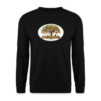 Obstbaum der Liebe - Unisex Pullover - Schwarz - Vorne - Alina (178cm) & Michal (187cm)