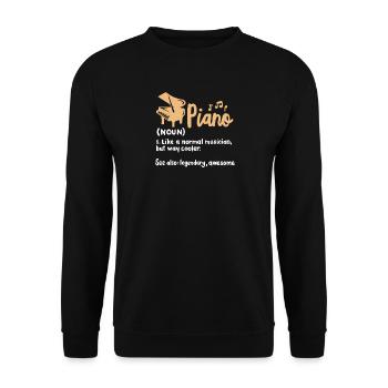 Klavierspieler Pianist - Unisex Pullover - Schwarz - Vorne - Alina (178cm) & Michal (187cm)
