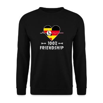 Uganda and Germany 100% friendship - Unisex Sweatshirt - black - Front - Alina (178cm) & Michal (187cm)