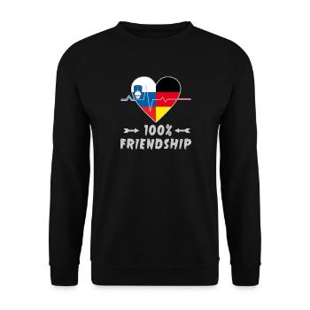 100 % amitié entre la Slovénie et l'Allemagne - Sweat-shirt Unisexe - noir - Devant - Alina (178cm) & Michal (187cm)