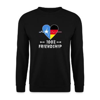 L'amitié entre la Somalie et l'Allemagne est - Sweat-shirt Unisexe - noir - Devant - Alina (178cm) & Michal (187cm)