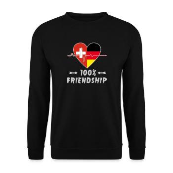 100 % amitié entre la Suisse et l'Allemagne - Sweat-shirt Unisexe - noir - Devant - Alina (178cm) & Michal (187cm)