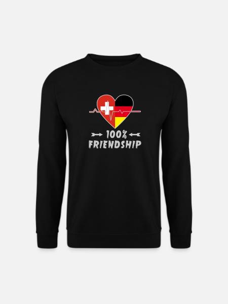 Schweiz und Deutschland 100% Freundschaft - Unisex Pullover - Schwarz