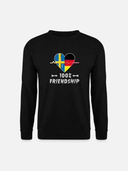 Schweden und Deutschland 100% Freundschaft - Unisex Pullover - Schwarz