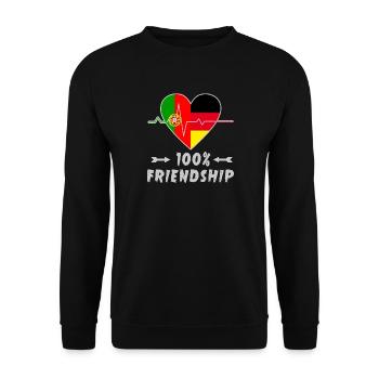 100 % amitié entre le Portugal et l'Allemagne - Sweat-shirt Unisexe - noir - Devant - Alina (178cm) & Michal (187cm)