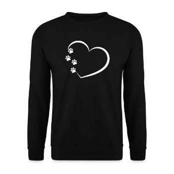 Heart with Paws Gift for Dog Lover - Unisex Sweatshirt - black - Front - Alina (178cm) & Michal (187cm)