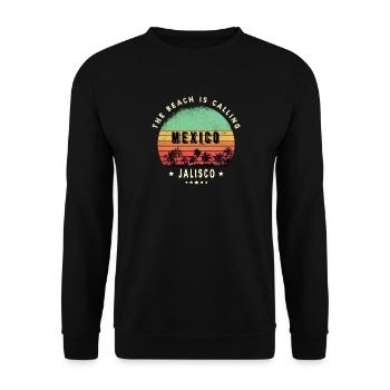 Jalisco Mexiko Sonnenuntergang Design - Unisex Pullover - Schwarz - Vorne - Alina (178cm) & Michal (187cm)