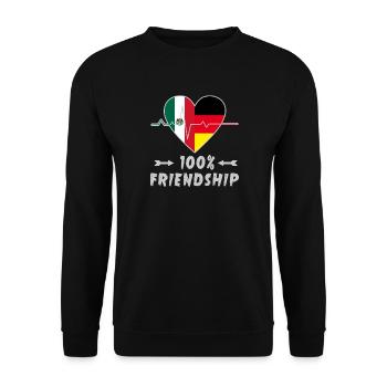 Mexico and Germany 100% friendship - Unisex Sweatshirt - black - Front - Alina (178cm) & Michal (187cm)