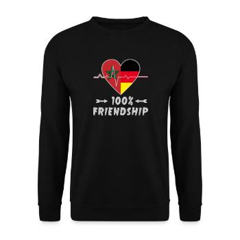 Morocco and Germany 100% friendship - Unisex Sweatshirt - black - Front - Alina (178cm) & Michal (187cm)